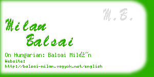 milan balsai business card